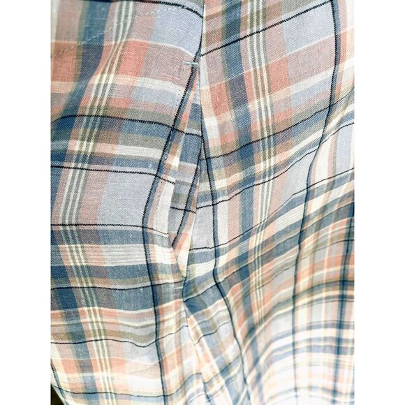 J. Jill love linen maxi dress plaid blue resortwear beach coastal casual women L - Picture 7 of 9